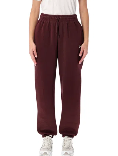 Nike High-waisted Oversized Fleece Sweatpants In Purple