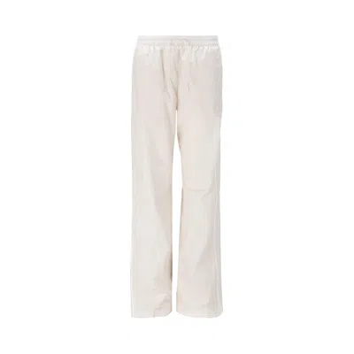 Pre-owned Nike High-waisted Woven Open-hem Trousers 'light Orewood Brown/white' | Women's Size L