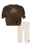 Nike "home Swoosh Home" Crew Set Baby 2-piece Set In Pale Ivory Heather
