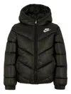 Nike Hooded Chevron-quilted Puffer Jacket In Black