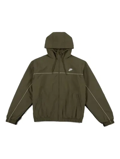 Nike Hooded Club Jacket In Green