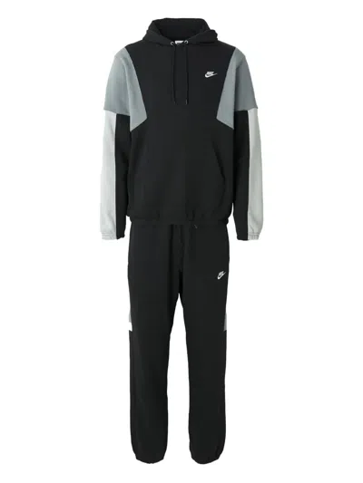 Nike Hooded Colourblock Tracksuit In Black