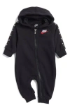 Nike Babies'  Hooded Fleece Jumpsuit In Black