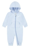 Nike Babies' Hooded French Terry Romper In Cobalt Bliss Heather