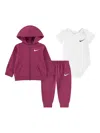 Nike Baby Girls 3 Piece Tracksuit Set In Purple