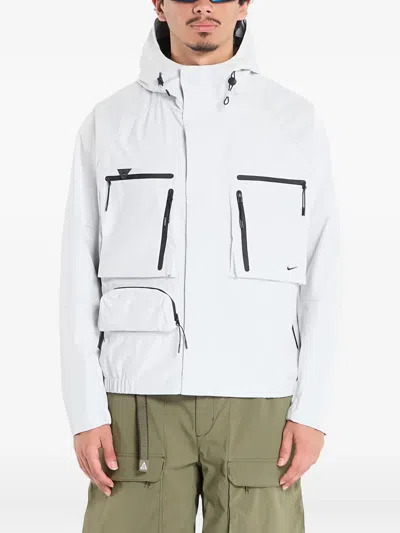 Nike Hooded Pocket Jacket In White