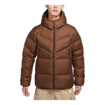 Nike Hooded Puffer Jacket 'brown'