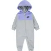 Nike Hooded Romper In Gray