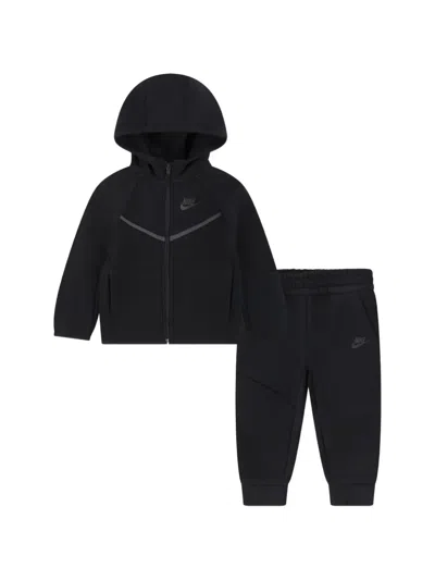 Nike Kids' Hooded Zip-fastening Tracksuit Set (set Of Two) In Black