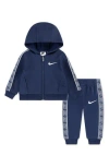 Nike Hooded Zip Propus Taping Hoodie & Joggers Set In Blue