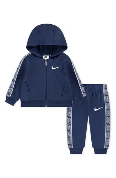 Nike Babies'  Hooded Zip Propus Taping Hoodie & Joggers Set In Blue