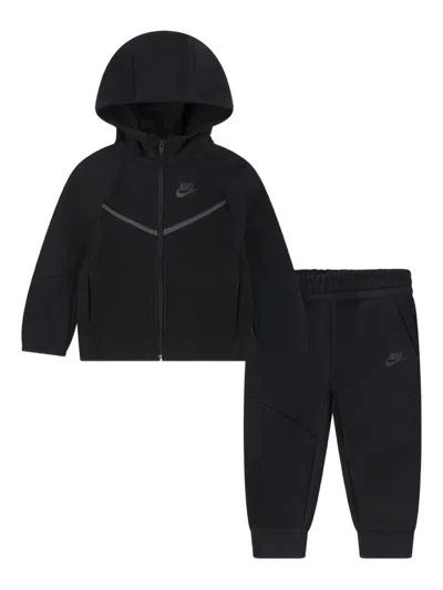 Nike Babies' Hooded Zip Tracksuit In Black