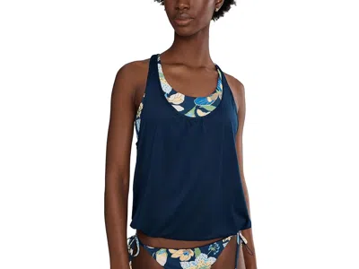 Nike Hot House Floral Layered Tankini In Blue