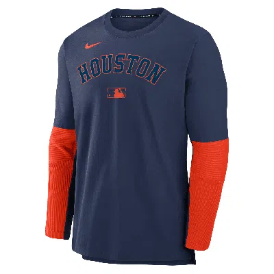 Nike Houston Astros Authentic Collection Player  Men's Dri-fit Mlb Pullover Sweatshirt In Blue