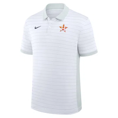 Nike Houston Astros Authentic Collection Striped Victory  Men's Dri-fit Mlb Polo In White