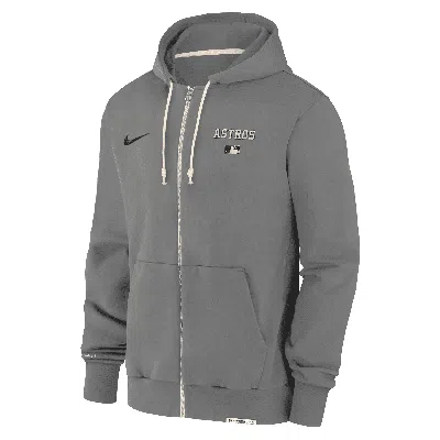 Nike Houston Astros Authentic Collection Travel  Men's Dri-fit Mlb Full-zip Hoodie In Grey