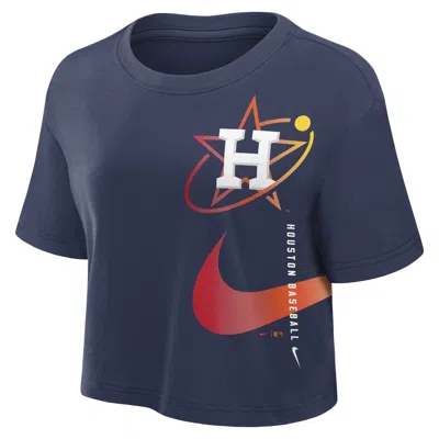 Nike Houston Astros City Connect  Women's Dri-fit Mlb Cropped T-shirt In Blue