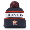 Nike Houston Astros Team Stripe Peak  Men's Mlb Cuffed Pom Beanie In Blue