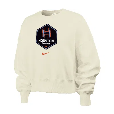 Nike Houston Dash Phoenix Fleece  Women's Nwsl Crew-neck Sweatshirt In White