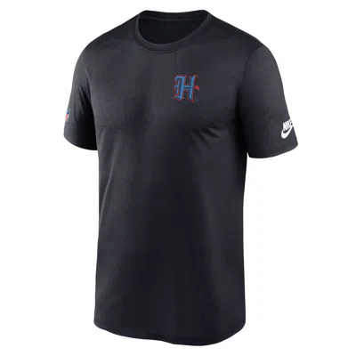 Nike Navy Houston Texans Sideline Alt Pack Small Logo Legend Performance T-shirt In Black