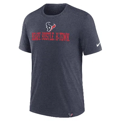 Nike Heather Navy Houston Texans Blitz Tri-blend T-shirt In Blue