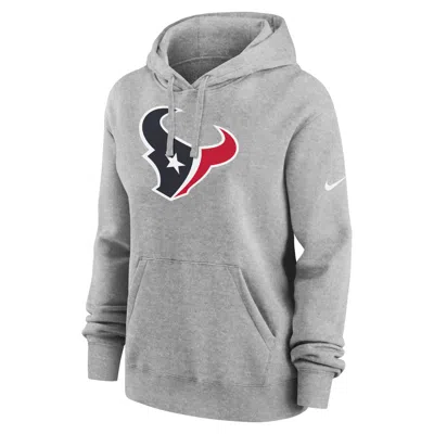 Nike Houston Texans Club  Women's Nfl Pullover Hoodie In Grey