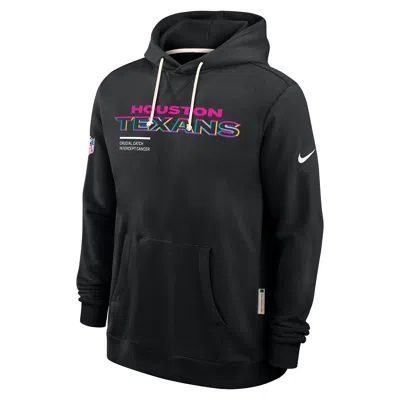 Nike Houston Texans Crucial Catch Sideline  Men's Dri-fit Nfl Pullover Hoodie In Black
