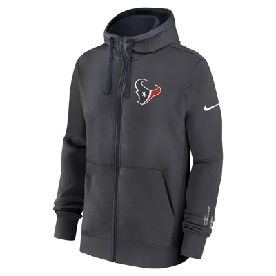 Nike Houston Texans Playbook Page Club  Men's Nfl Full-zip Hoodie In Black