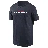 Nike Houston Texans Primetime Wordmark Essential  Men's Nfl T-shirt In Blue