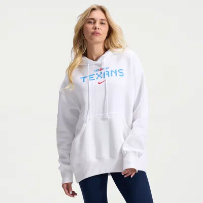 Nike Houston Texans Rivalries Collection Phoenix  Women's Nfl Oversized Pullover Hoodie In White