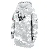 Nike Women's Arctic Camo Houston Texans 2024 Salute To Service Club Fleece Oversized Pullover Hoodie In White