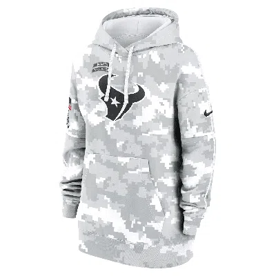 Nike Women's Arctic Camo Houston Texans 2024 Salute To Service Club Fleece Oversized Pullover Hoodie