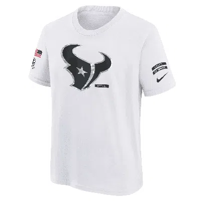 Nike Houston Texans Salute To Service Primary Edge Legend Big Kids'  Dri-fit Nfl T-shirt In White