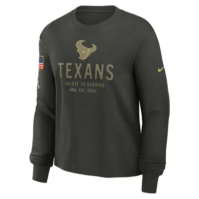 Nike Houston Texans Salute To Service Sideline  Women's Dri-fit Nfl Long-sleeve T-shirt In Green