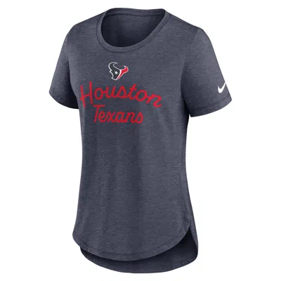 Nike Houston Texans Script  Women's Nfl T-shirt In Blue