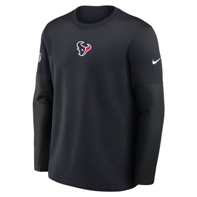 Nike Houston Texans Scripted To Win Sideline Coach  Men's Therma-fit Nfl Long-sleeve T-shirt In Black