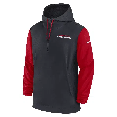 Nike Houston Texans Sideline Pre-game Player  Men's Nfl 1/2-zip Hooded Jacket In Blue