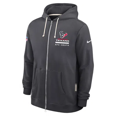 Nike Houston Texans Utility Player Sideline  Men's Dri-fit Nfl Full-zip Hoodie In Gray