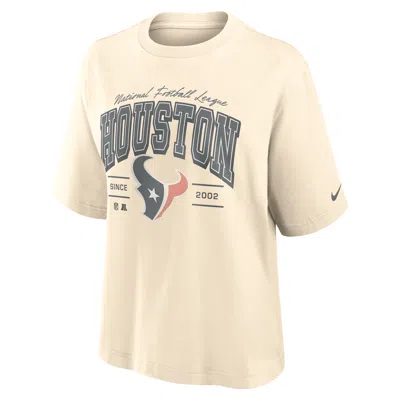 Nike Houston Texans Vintage Mod Boxy  Women's Nfl T-shirt In White