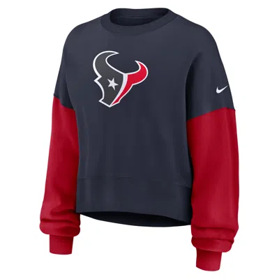 Nike Houston Texans  Women's Nfl Pullover Crew In Blue