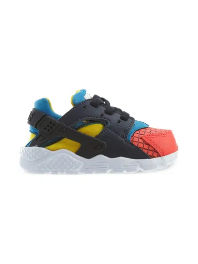 Nike Kids' Huarache Run Now "bright Crimson/obsidian" Sneakers In Black
