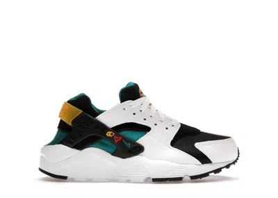 Pre-owned Nike Huarache Run Peace, Love, & Swoosh Sneakers In White/black/university Red