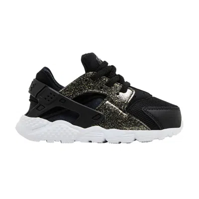 Pre-owned Nike Huarache Run Se Td 'black Gold Glitter' | Infant Size 10