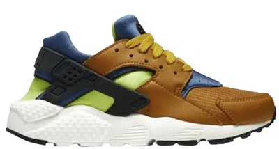 Pre-owned Nike Huarache Run Sneakers In Desert Ochre/blue Force/volt
