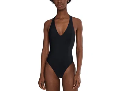 Nike Hydralock Luxe V-neck One Piece In Black