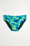 Nike Hydrastrong Delta Digi Haze Swimming Brief In Blue/green, Men's At Urban Outfitters