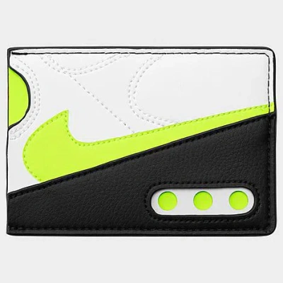Nike Icon Air Max 90 Card Wallet In White/hot Lime/hot Lime