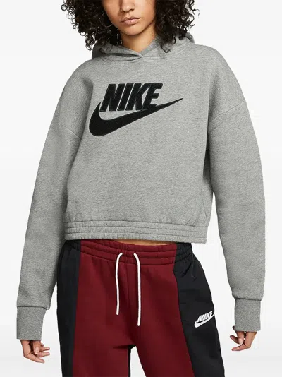 Nike Icon Clash Cropped Hoodie In Gray