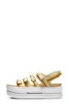 Nike Icon Classic Platform Sandal In Sesame/white/chutney