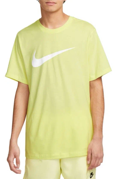 Nike Icon Swoosh Cotton Graphic T-shirt In Luminous Green